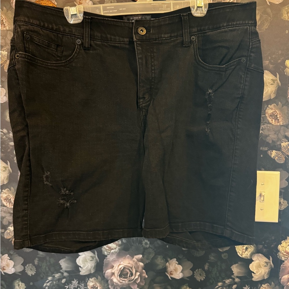 torrid Black Distressed Jean Shorts
